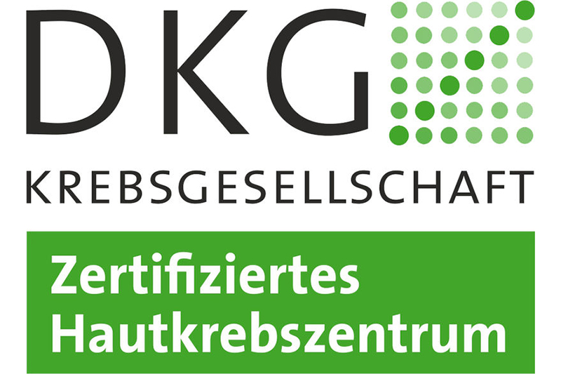 Logo eines zertifizierten Hautkrebszentrums der Deutschen Krebsgesellschaft DKG